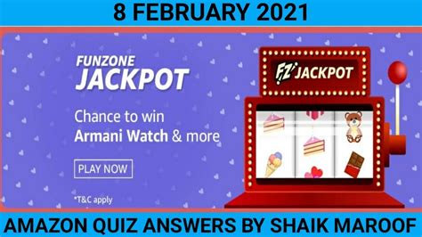 amazon fun zone jackpot quiz answers today india